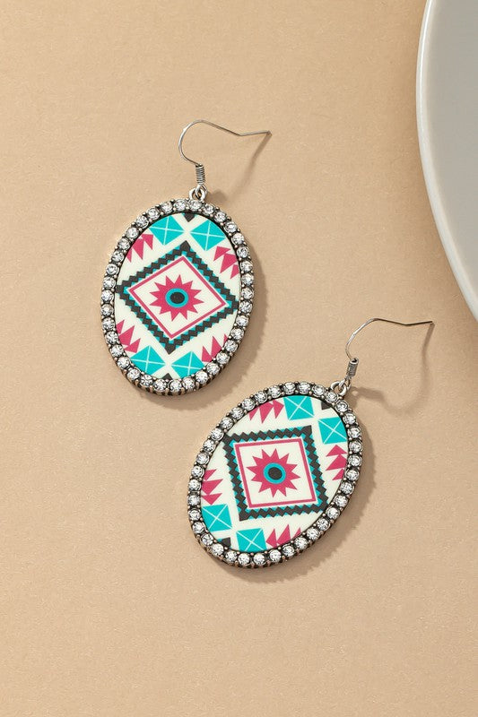 AZTEC OVAL EARINGS